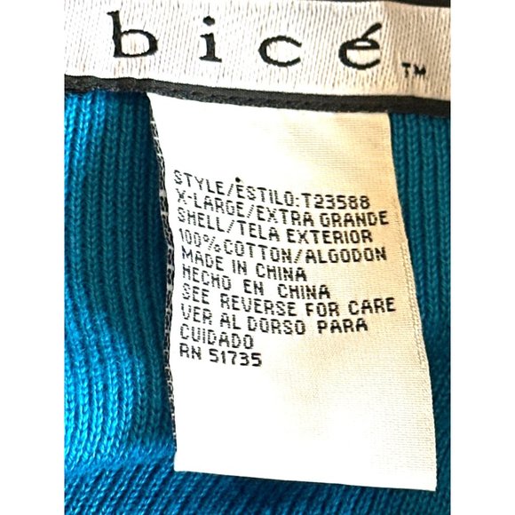 Bice 100% Cotton Pullover Sweater Cardigan Blue Long Sleeve V Neck Ribbed Knit R - Picture 3 of 5